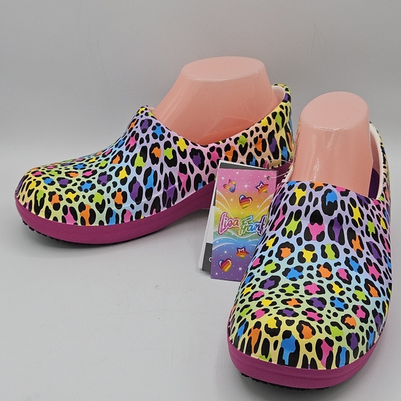 NEW Lisa Frank × CROCS nonmarking, slip resistant cheetah print  clogs size 7 - Picture 5 of 15